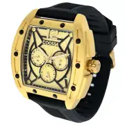 COOSSA ORIGINAL Special Edition Mens Tonneau 46MM Case Gold/Black Day-Date Watch
