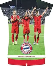 N NEUMANNVERLAGE - FC Bayern München 2025 Trikotkalender, 34,1x42cm, Fußball-Kalender mit Motiven der Stars, Fan-Kalender mit Fußball-Highlights, Spiralbindung und internationales Kalendarium