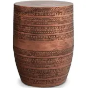 Pemberly Row 15" Contemporary Metal Accent Side Table in Antique Copper Brown