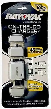 Rayovac Portable Power On The Go Charger PS68 Apple Blackberry Nokia & More NEW