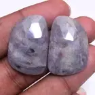 46.00 Cts Natural Sapphire With Ruby Spots Untreated Pair Checker Cut Gemstones