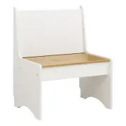 Bowery Hill Wood 2 Tone Small Back Rest Bench in Honey and White