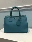 Brand New Prada BN2579 Vitello Daino Tote Shoulder Bag color Voyage Blue