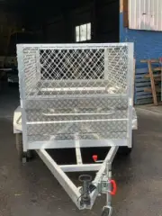 8X4 High Side Aluminum Box Trailer + Cage Free 1 Year Private Rego + Spare wheel