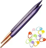 KnitPro J'Adore Cubic Interchangeable Circular Knitting Needles 4 inch, Size 6 (10cm, 4.00mm) Bundle with 10 Artsiga Crafts Stitch Markers