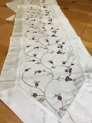 Floral Embroidered Table Runner Berry Blue Jessica Table Runner