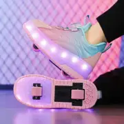 Spring 2023 New Children'S Roller Skates Double Wheel Rounds Running Shoes Buckl