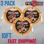 3-Pack Pig Hog PCH102OC Orange Creme 2.0 Instrument Cable, 10-Foot