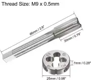 M9×0.5 HSS Metric Tap And Die Set,Thread Tap + Round Die Right Hand HSS Taper