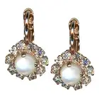 Mariana Earrings Timeless White Shell Mineral & Clear Austrian Crystals My Tr...