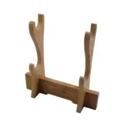 Small Bamboo Samurai Sword Holder Stand Katana Tanto Saber Display Rack 2 Tier