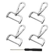 Detachable Snap Hook, 1-1/2 Inch Swivel Clasp for Purse (4 Pack, Silver White)