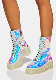 [Sparkl Fairy Couture] Iridescent Combat Boots