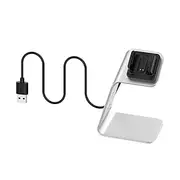 Charger Stand Compat with charge4/ charge3/ charge3 SE USB Al num Alloy Charging Dock Fitn Watch Acc ories Silver