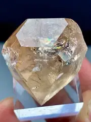 39 GM Natural Terminated Diamond Cut Topaz Lustrous Crystal Having Rainbow Incl