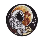 Chibi Lonely Astronaut on Moon Patch for VELCRO® BRAND Hook Fasteners