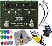 MXR M292 Carbon Copy Deluxe Analog Delay Guitar Effects Pedal with Tonebird Bundle Featuring Tool, Patch Cables, Picks, and Polish