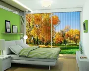 3D Yellow tree5 Blockout Photo Curtain Printing Curtains Drapes Fabric Window AU