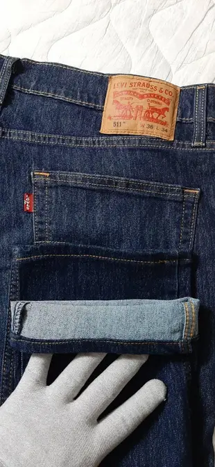 正品LEVIS511 SKINNY COOL JEAN 男藍色透氣涼感排汗超彈性修身牛仔長褲W36/L34