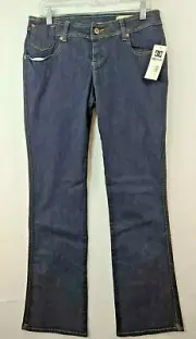 NEW DC Shoes Womens 28 Stretch Rinse Indigo Bootcut Button Fly Denim Jeans