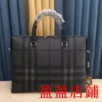 嘉盈二手//博柏利 BURBERRY 戰馬LOGO男包 巴寶莉大容量公事包 男士商務真皮公文包 斜背包 休閒戶外手