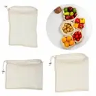 Reusable Produce Bags Washable Cotton Grocery Sack Vegetable Fruit Storage Pouch