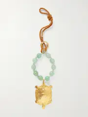[Jennifer Behr] Jennifer Behr - Turtle Gold-plated, Aventurine And Cord Keychain - Green - One size One size Green