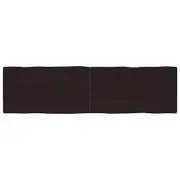 vidaXL Table Top Dark Brown 180x50x(2-4) cm Treated Solid Wood Live Edge
