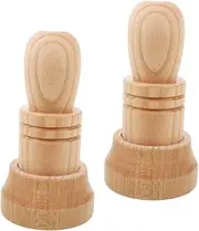 Abaodam 2 Sets Flower Pot Maker Flower Pot Wooden DIY Tools Gardening Supplies Wooden Paper Planter Maker Wood Tools for Nursery Wood Light Brown