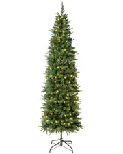 First Traditions Feel-Real Duxbury Light Green Slim Mixed Tree With 260 Warm White LED Lights