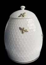 Williams Sonoma Honeycomb Porcelain Figural Cookie Jar NEW LABEL
