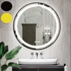 Circle Led Illuminated Bathroom Mirror Dimmable Anti-fog HD Smart Vanity Mirror