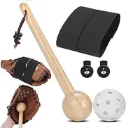 Rolitwils Baseball Glove Break-in kit for Men & Adult, One-Piece Structure Baseball Glove Mallet, Baseball Mitts Wooden Shaping Hammer, Softball Glove Wrap Band, Plastic Practice Ball & Glove Locks