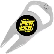 Pew Pew Pew Golf Ball Marker Divot Repair Tool Bottle Opener