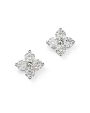 Bloomingdale's Fine Collection Diamond Clover Stud Earrings in 14K White Gold, 1.50 tcw