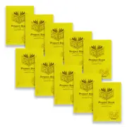 10pc Spirax P162 Project Book Large 18mm Dotted Thirds 96-Pages Notebook Yellow