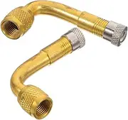 2PCS Heavy Duty Brass Valve Stem Extender for Use Tire Adapter for Cars Motorcycles Trailers Bicycles Air Valve Extension for Easy Inflation