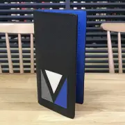 Louis Vuitton Taiga V-Shaped Portefeuille Braza Noir Blue M30791 Bifold Long Wal