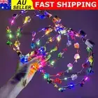 1-30x Flower LED Glowing Garland Crown Light Up Wreath Luminous Headband Gift