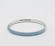 New 100% Authentic SWAROVSKI Aqua Blue Pave Crystals Bangle Bracelet 5642919