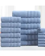 Bibb Home 12pc Zero Twist Egyptian Cotton Towel Set