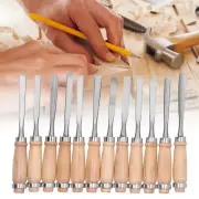 12x Wood Turning Chisels Wood Grooves Parting Tools Set Carving Accessories 8in