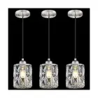 3 Pack 1 Light Crystal Pendant Light Nickel Finish,Modern and Concise Pendant...