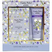 Freshly Picked Words Gift Set Hand Cream & Soap Bar Sweet Pea, EJF E10066