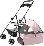 Pet Stroller Pet Stroller Four-Wheel Pet Stroller Folding Pet Stroller Lightweight Pet Stroller Outdoor Pet Stroller Small Pet Stroller(Pink,Small)