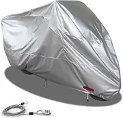 Motorcycle Cover Compatible with Motorcycle Triumph Bonneville SE, Full Motorbike Cover Waterproof, Large Bicycle Cover with Combination Lock (Color : B, Size : 265 * 105 * 125cm(2XL))