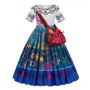 Girl Dress Encanto Mirabel Costume + Bag Party Birthday Dresses Size 2-10 years