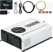 OUBOINVER 1000W Pure Sine Wave Inverter DC 12V to AC 240V Converter with Wireless Remote Control LCD Display 2 AC Outlets 2 USB A Type C Car Inverter for RV Truck Home Off Grid Solar System