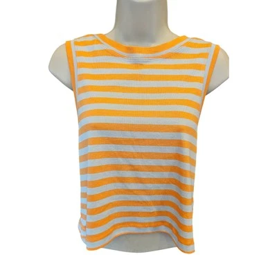 NWT Maeve crop top high neck versatile M orange summer sleevless top Anthro