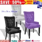 Dining Chair Velvet Coated Wing Back Armchair Wooden Purple/Black/Silver Modern